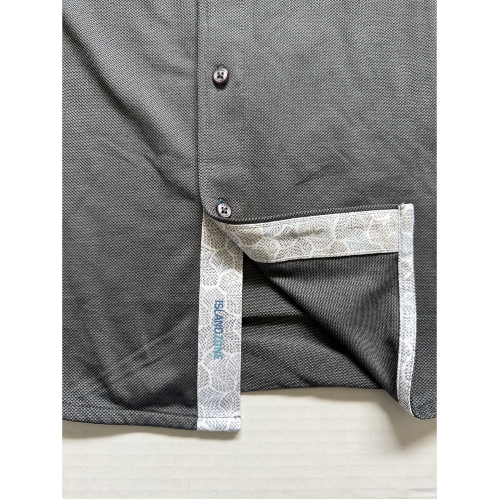 Tommy Bahama San Lucio Stretch Grey New Medium M Short Sleeve Button Up - Picture 2 of 9